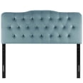 thumbnail image 3 of Ergode Annabel Queen Diamond Tufted Performance Velvet Headboard - Light Blue, 3 of 5