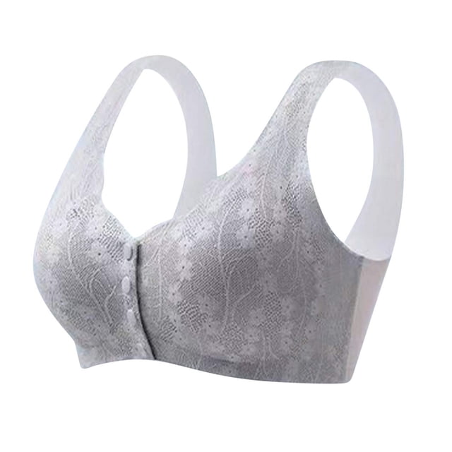Timegard Front Closure Bras for Women Plus Size Lace Wireless Comfortable Full Coverage Seniors Bras