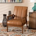 thumbnail image 2 of Bowery Hill Mid-Century Wood/Faux Leather Office Chair in Brown, 2 of 8