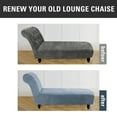 thumbnail image 3 of TOPCHANCES Chaise Lounge Slipcover, Armless Chaise Sofa Cover, Stretch Velvet Chaise Chair Slipcover, Indoor Furniture Protector ( Gray blue ), 3 of 7