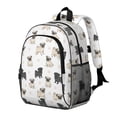 thumbnail image 2 of Pug and Dog Paw Print White Pattern Backpack for School, Cute School Bag with Adjustable Shoulder Straps and Padded Back, 15"x11.42"x5.5", 2 of 5