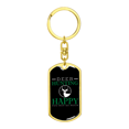 thumbnail image 4 of Happy Deer Hunter'S Keychain Stainless Steel or 18k Gold Dog Tag Keyring, 4 of 10