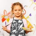 thumbnail image 2 of Black and White Dinosaur Pattern Kids Aprons for Girls and Boys,Adjustable Neck Strap Toddler Aprons for Kids Cooking Baking, 2 of 6