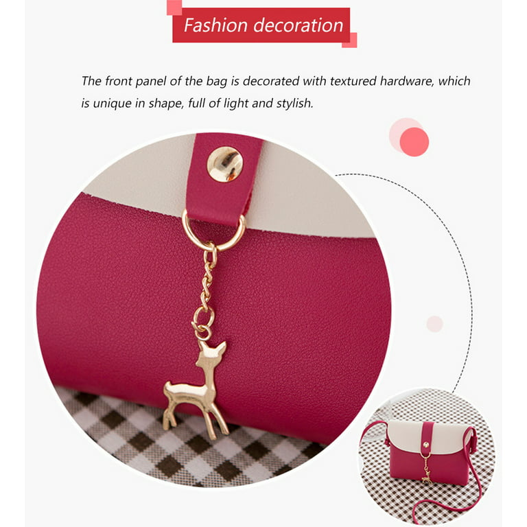 Dicasser PU Leather Shoulder Handbag Cross Body Purse for Teens Girls Small Cross Body Bag for Girls Pink, Girl's