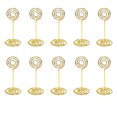 thumbnail image 4 of destyer 10 Pieces Table Number Stand Round Shape Metal Convenient Card Holder Centerpieces Paper Clamp Wedding Decoration Tabletop Decor Gold round, 4 of 6