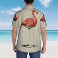 thumbnail image 5 of Cauagu Flamingo Sitting On Chair Print Hawaiian Shirt for Men,Casual Short Sleeve Button Down Shirts Summer Beach Men's Regular-Fit Short-Sleeve Print Shirt -XX-Large, 5 of 6