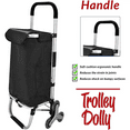 thumbnail image 4 of Ealing Folding Shopping Cart with Stair Climbing Wheels Waterproof Canvas Bag, Black, 4 of 10