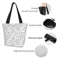 thumbnail image 4 of Balery Black White Music Bolsa de Hombro con Diseño, Bolsa Grande y Duradera, Bolsa Versátil para Compras, 4 of 6