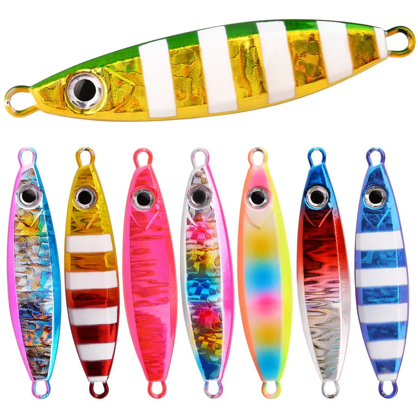 8pcs/lot Metal Jig Fishing Lure 40g 60g 80g100g Night Light Jigging Spinning Pike Swimbait New 2024 Sea Saltwater Fishing Tackle