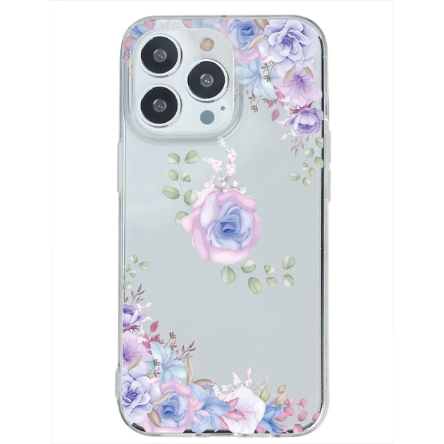 Funda Antigolpes Para iPhone 14 Pro flores lila, Uso Rudo, InstaCase Protector para iPhone 14 Pro antigolpes, Case anticaídas flores lila