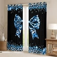thumbnail image 2 of Homewish Cute Blue Bowtie Curtains Pack of 2 (42x84 Each) for Children Teens,Kawaii Ribbon Bow Knot Curtains Blackout,Abstract Cheetah Print Bedroom Curtains,Microfiber Bedroom Decor, 2 of 6