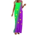 thumbnail image 5 of Feancey Sales Today Womens Mardi Gras Wide Leg Rompers Carnival Themed Sleeveless Sequin Jumpsuits Loose Fit Casual Bib Overalls Trendy Party Romper Multicolor XXL, 5 of 8