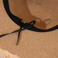 thumbnail image 6 of Jiibva Summer Straw Hat for Women Large Brim Color Matching Sun Hat with Flower Decoration Travel Foldable Bucket Hat for Outdoor, 6 of 7