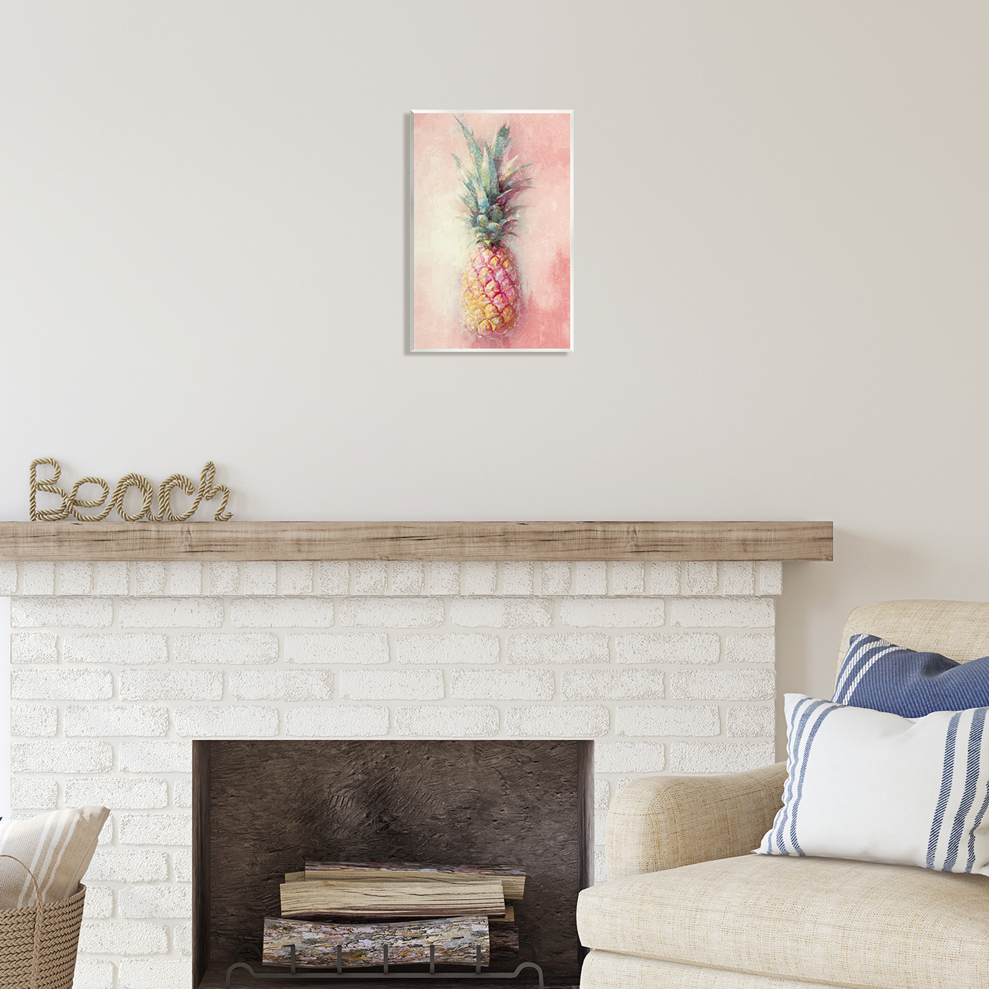 Stupell Industries Tropical Glam Pineapple Food & Beverage Painting Unframed Art Print Wall Art, 10 x 15