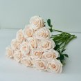 thumbnail image 5 of Artificial Roses with Stems Roses Valentine's Artificial Flowers Decorations for Mothers Day Bridal Bouquet Wedding Party Home Decor-15PCS（Champagne）, 5 of 5