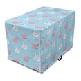 thumbnail image 1 of Pool Party Dog Crate Cover, Summer Fun Themed Pattern of Flamingo and Swan Floats Cartoonish Art, Easy to Use Pet Kennel Cover for Dogs, 35" x 23" x 27", Sky Blue Rose White, by Ambesonne, 1 of 6