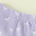 thumbnail image 4 of Hiijoy Girls Summer Outfits Bow Print Ribbed Short Sleeved Top Shorts Set, 4 of 8