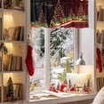 thumbnail image 4 of Merry Christmas Valances for Windows, Xmas Tree Color Lamps Pine Blossoms Bright Light Rod Pocket Valance Short Window Treatments Curtains for Kitchen Bathroom Bedroom Decor, 42 x 18 In, 4 of 9