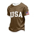 thumbnail image 2 of 250 Anniversary USA Men Shirts Patriotic T-Shirts Crewneck Short Sleeve Tshirts 1776 - 2026 Man Shirt 250th Anniversary America Birthday Mens Top Light Brown M, 2 of 3