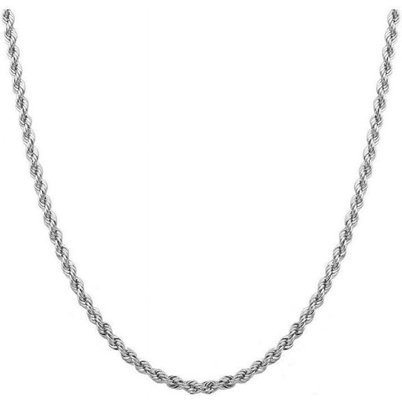 PORI JEWELERS Sterling Silver 5.6mm diamond cut rope chain necklace- Made In Italy