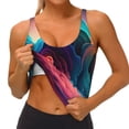 thumbnail image 3 of Balery Colorful Surreal Landscape Sujetadores deportivos con espalda cruzada para mujer, acolchados, sin costuras, de alto impacto, ideales para yoga, gimnasio, entrenamiento y fitness.-XX-Large, 3 of 8