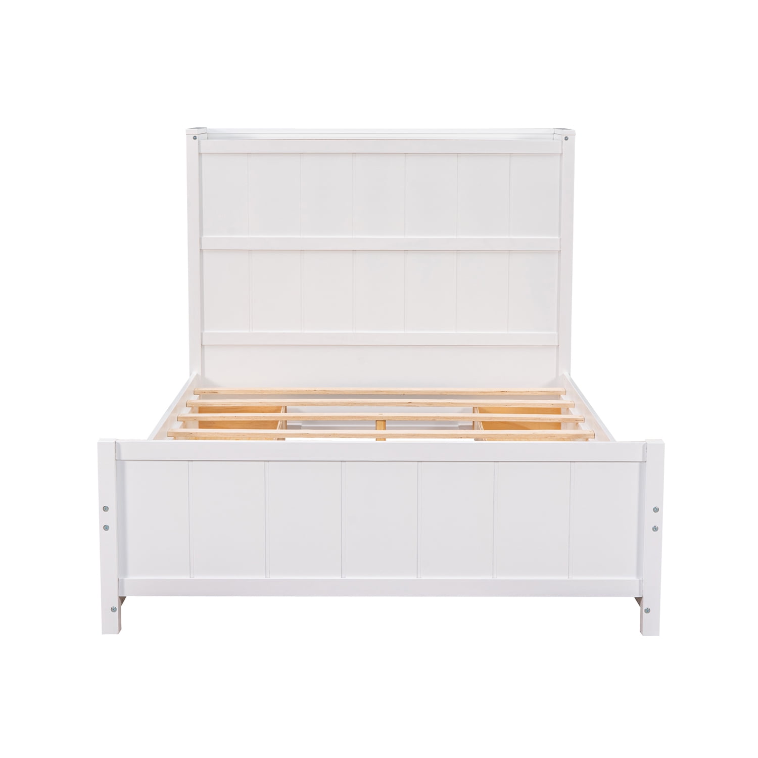 Kepooman Full Size Platform Bed Wood Bed Frame with Drawers and Storage Shelves, White Kepooman Full Size Platform Bed Wood Bed Frame with Drawers and Storage Shelves, White