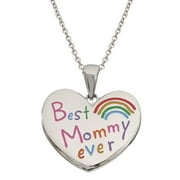 CONNECTIONS FROM HALLMARK Stainless Steel Best Mommy Ever Heart Pendant, 18+2