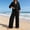 Black plus size two piece set a1, variant on Cagogo Women Plus Size 3/4 Sleeve V Neck Two Piece Set Casual Wide Leg Pants Outfits Solid Basic Loungewear Travel Airport Clothes Matching Lounge Tracksuits, White M