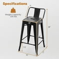 30" Metal Bar Stools Industrial Cafe Side Chairs with Removable Back