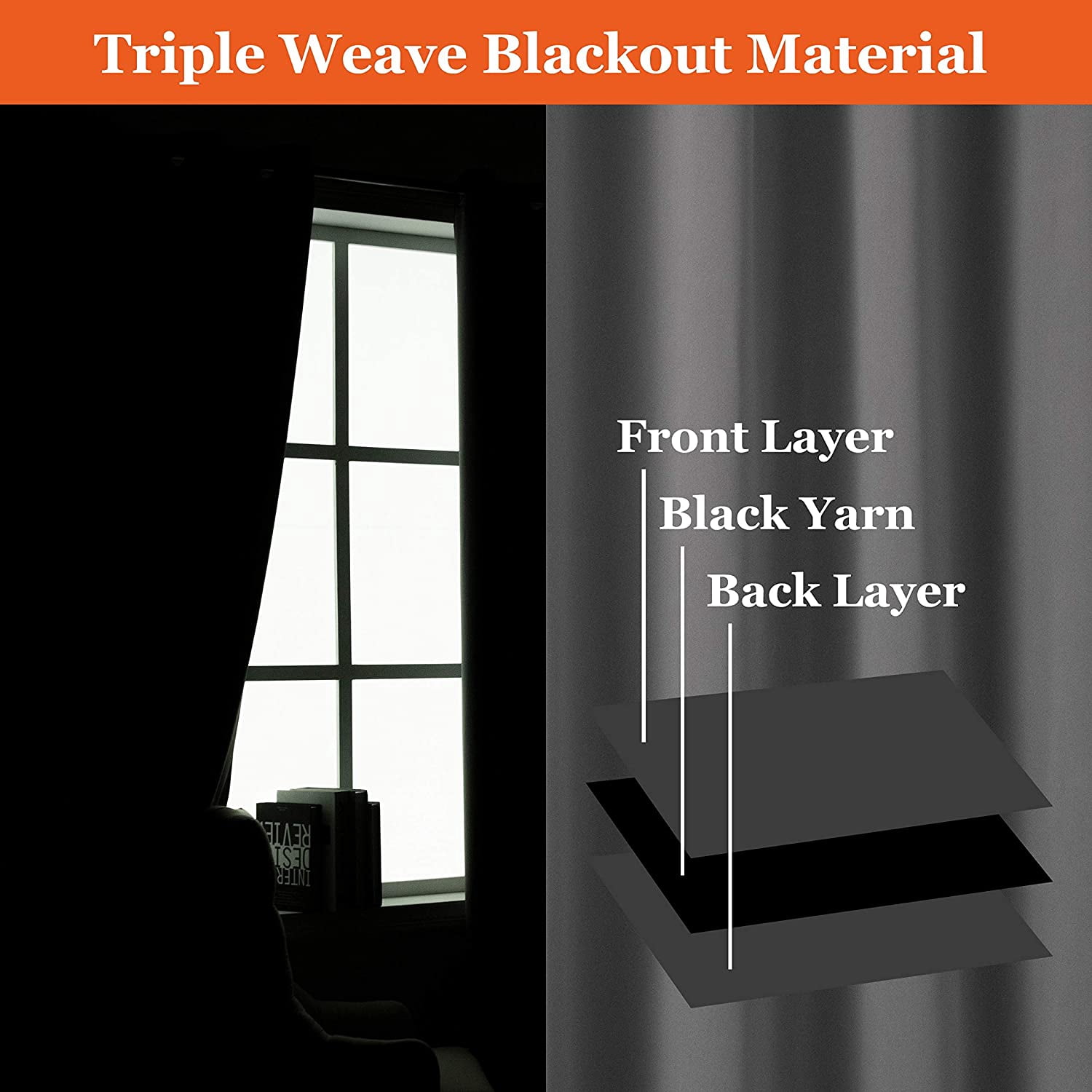 (4 Panel) Upgraded Outdoor Curtain Garden Patio Gazebo Sunscreen Blackout Curtains, Thermal Insulated Curtains with Grommet Waterproof &Windproof &UV-protection &Mildew Resistant,Dark Gray 54*108in