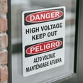 thumbnail image 4 of (2 Pack) High Voltage Keep Out (Bilingual) OSHA Danger Sign 7 Inch X 10 Inch Vinyl Label Decal Sticker Weather Resistant, UV Protected for Workplace, Business, and Construction Site,, 4 of 7