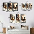 thumbnail image 4 of Designart "Wild Horses Galloping in Winter Scene II" Animals Horse Framed Wall Art Set Of 3 - Brown Horse Frame Gallery Wall Set For Home Decor, 4 of 6