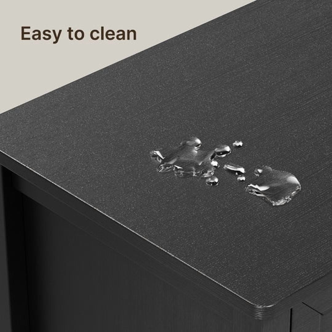 Aiho Farmhouse Dresser for Bedroom, 47.2" Wide 6 Drawer Dresser Storage Organizer, Wood Chest of Drawers for Bedroom, TV Stand for 50 inch TV, for Living Room, Hallway - Black