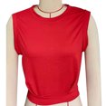 thumbnail image 3 of Blusa sin mangas con cuello redondo, blusa sin mangas con cuello redondo y dobladillo elástico redondo Blusa sin mangas con cuello redondo de alto rendimiento, 3 of 3