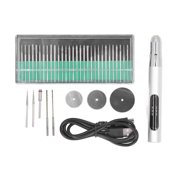 Kit de herramientas de bricolaje para micrograbador de pluma de amolar eléctrica, 10 000-20 000 rpm, 5 V