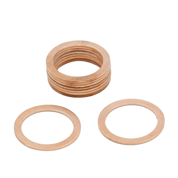 Unique Bargains 18mm Inner Dia Copper Crush Washers Flat Car Sealing Gaskets Rings 10pcs