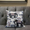 thumbnail image 6 of Amrita Sen Designs  28 x 28 in. Two Elephants Broadcloth Indoor & Outdoor Blown & Closed Pillow - Grey, Black & Blue, 6 of 6