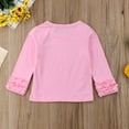 thumbnail image 6 of Toddler Baby Girls Long Sleeve T-shirt Crew Neck Cotton Ruffles Solid Tops, 6 of 6