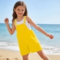 thumbnail image 2 of Ruyang Toddler Boys Girls Overalls Shorts Casual Summer Outfits Trendy Jumpsuit Solid Color Sleeveless Shortalls Romper with Pockets, 2 of 6