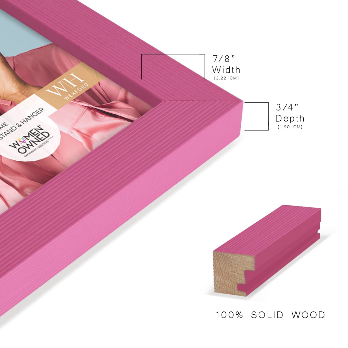Grooved 6 in. x 8 in. Pink Picture Frame (Set of 2)