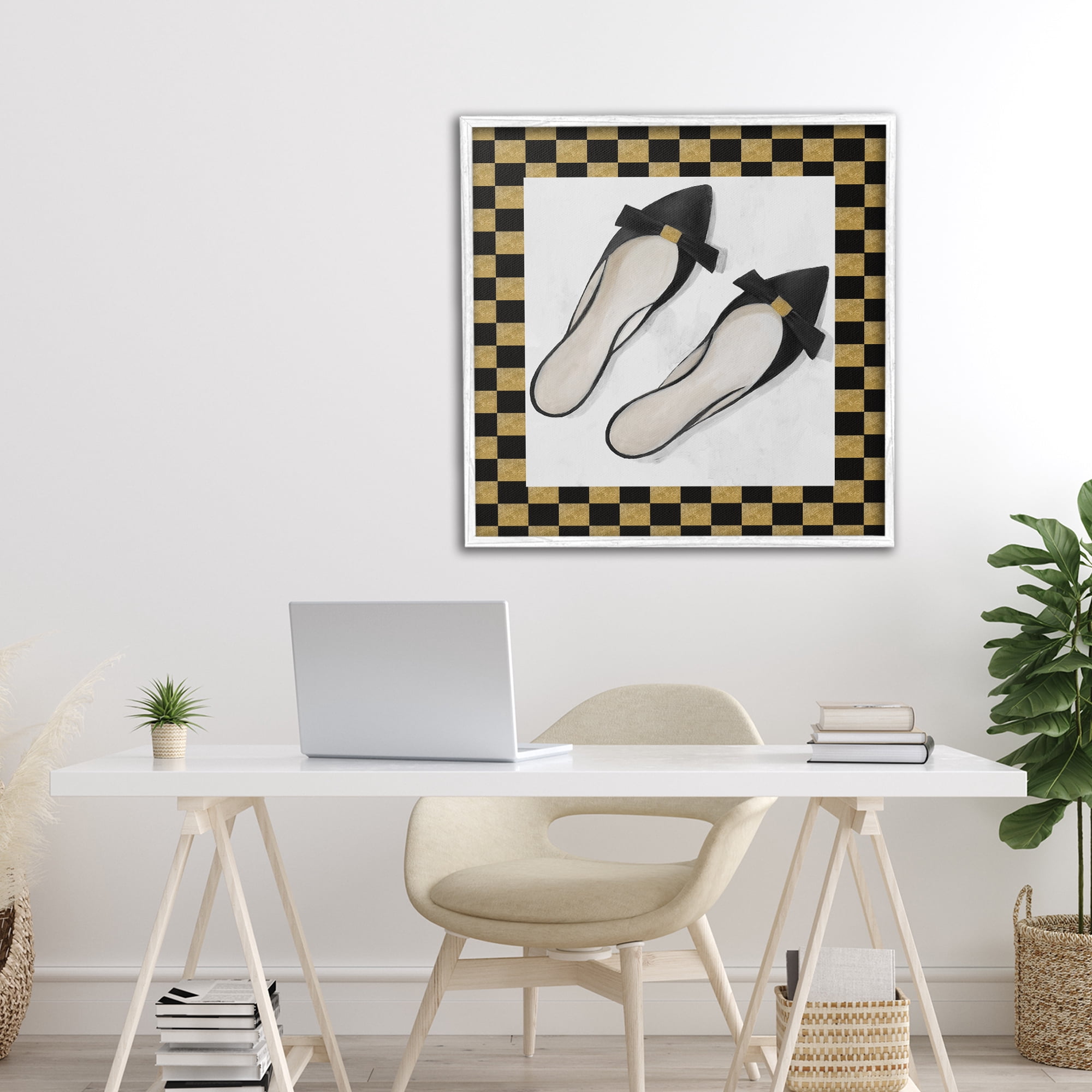 Stupell Industries Sleek Black Sliders White Framed Giclee Art, design by Lorenzo Collective