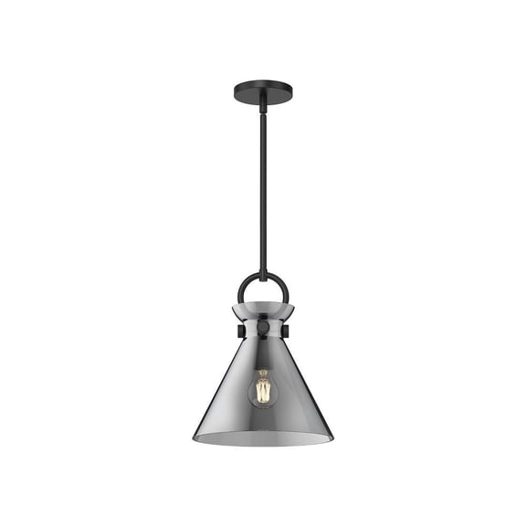 PD412511MBSM-Alora Lighting-Emerson - 1 Light Pendant with Glass-12.75 Inches Tall and 10.5 Inches Wide-Matte Black Finish-Smoked Glass Color