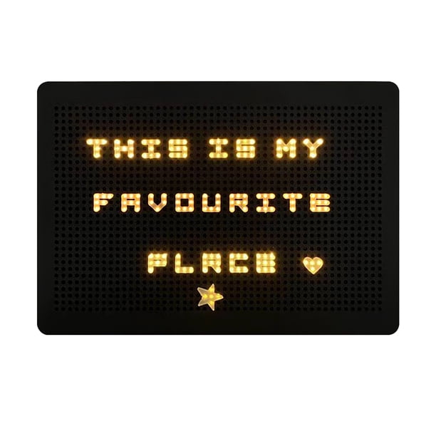 "Caja de luz A4 negra con letras intercambiables - Lámpara decorativa USB para habitación infantil - Incluye 158 piezas de letras y símbolos - Luz cálida LED - Regalo creativo para cumpleaños y