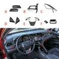 thumbnail image 2 of Xotic Tech Set Carbon Fiber Style Console Stripe Passenger Dash Panel Glove Box A-Pillar Side Left AC Air Vent Steering Wheel Accessories Cover Trim Combo Kit, Compatible with Toyota Camry 2018-2023, 2 of 9