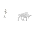 thumbnail image 1 of Figura de bailarina, estatua de niña de ballet, estatua de toro de resina moderna, adorno de escritorio, escultura con mano de obra fina, adecuada par, 1 of 8