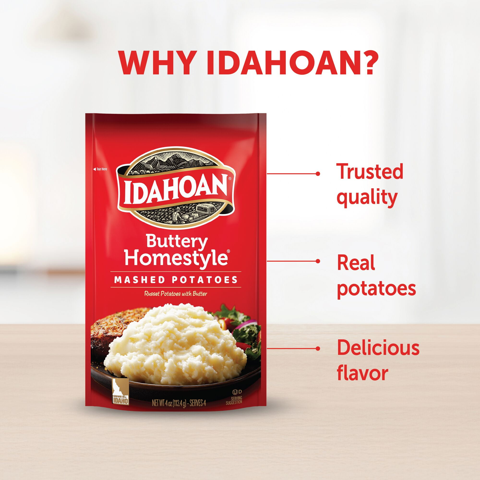 (12 pack) Idahoan Buttery Homestyle Mashed Potatoes , 4 oz