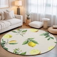 thumbnail image 2 of Summer Fruit 3FT Round Area Rugs Watercolor Yellow Lemon Rustic Farmhouse Leaves Soft Small Round Rug Non-Slip, Ultra-Thin Indoor Circle Carpet for Bedroom Entryway Kitchen Bathroom, 2 of 9