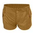 thumbnail image 4 of Brown Womens Pants Women's Cargo Shorts Elastic Waist Pockets Summer Casual Shorts Y2k Shorts Shorts for Women Sweatpants Womens Fashion, 4 of 6