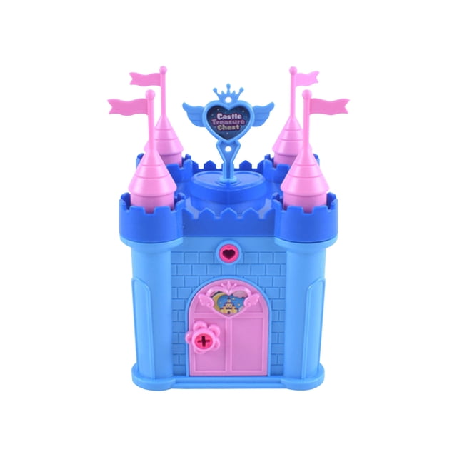 Blue Assembled Castle Toy For Girls Parent-Child Interactive Educational Toy Box With Keys