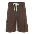 thumbnail image 4 of JAJAHO Men's Cargo Shorts Casual Summer Elastic Waist Drawstring Baggy Streetwear Wide Leg Knee Length Shorts Stylish Bottoms, 4 of 5